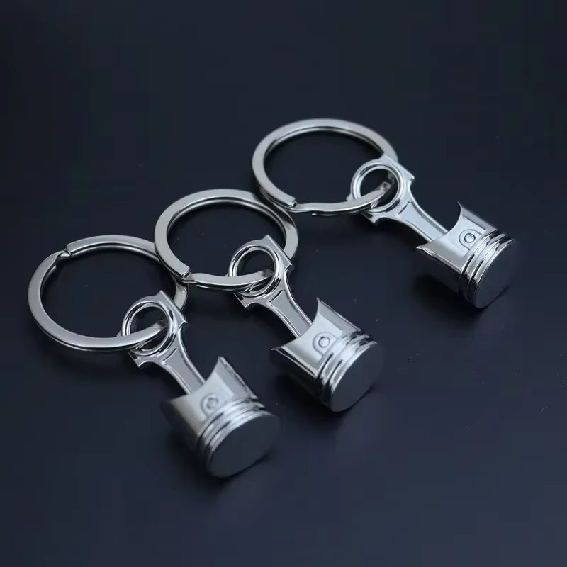 Zinc Alloy Engine Silvery Piston Key Ring Chain Keychain Key Fob Wholesale Silver Color Available European for Men Gift Trinkets