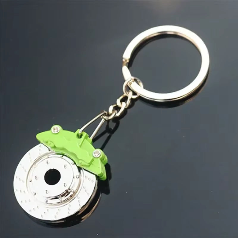 Cute Metal Auto Parts Disc Brake Keychain Hub Calipers Key Ring for Car Pendant Key Chain for Men Gift Trinkets S142