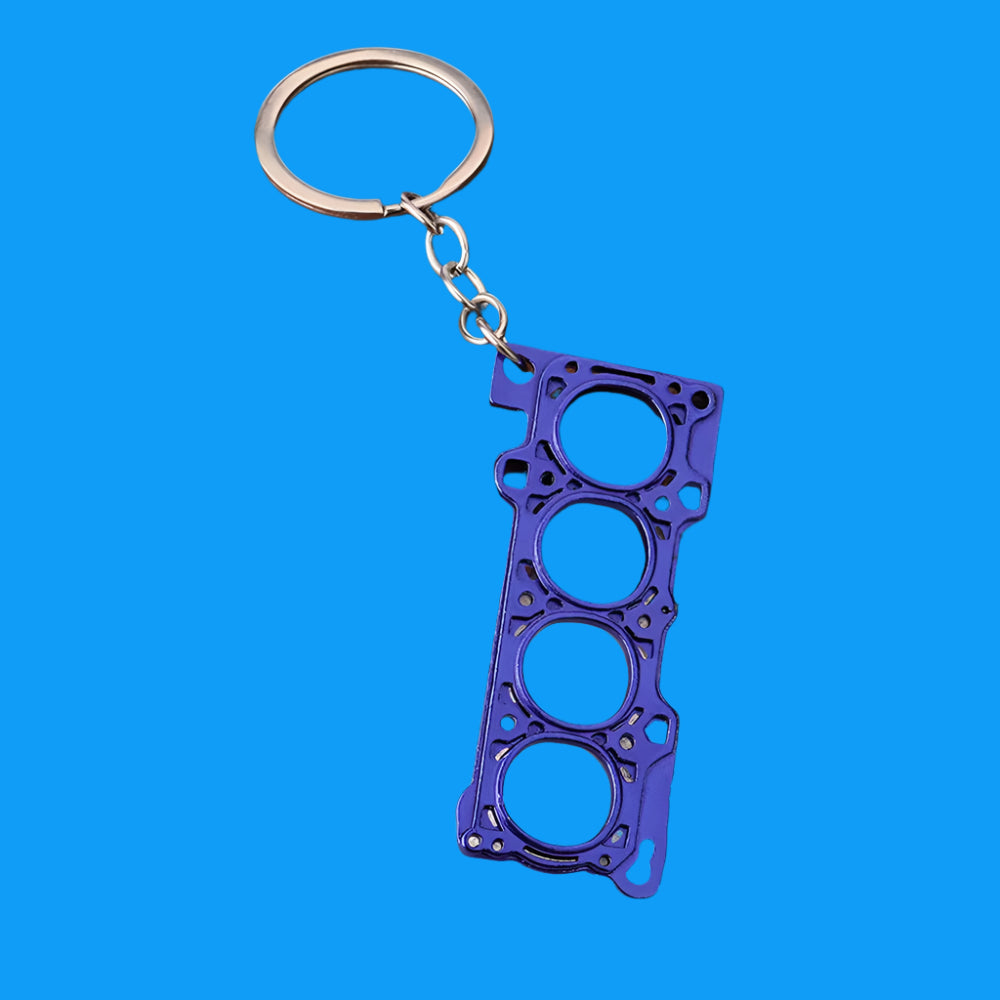 Creative Cylinder Engine Gasket Steering Wheel Keychain Piston Turbine Auto Parts Keyring for Car Bag Phone Pendant Accessories