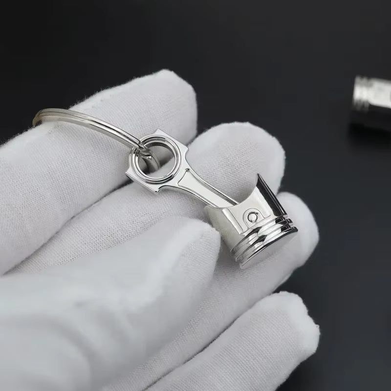 Zinc Alloy Engine Silvery Piston Key Ring Chain Keychain Key Fob Wholesale Silver Color Available European for Men Gift Trinkets