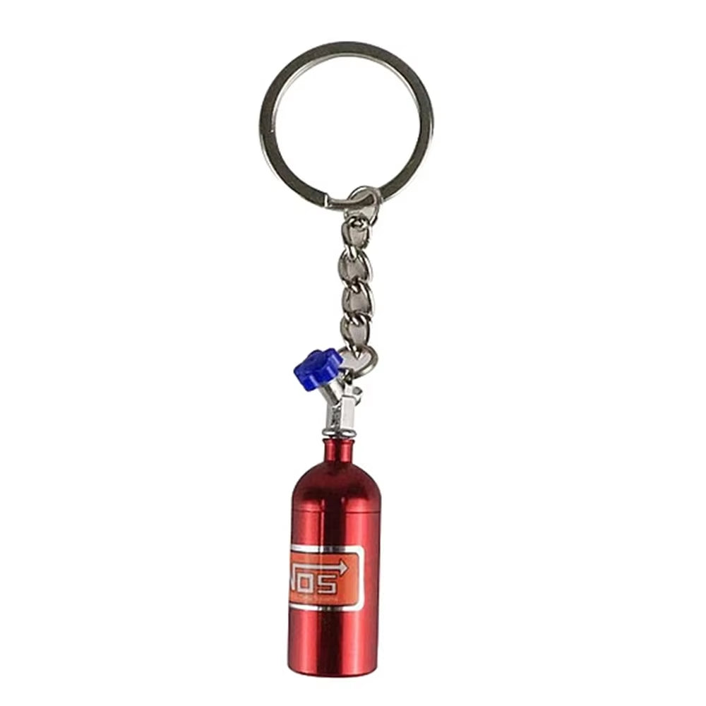 Hot Sale Creative Mini Nos Nitrogen Bottle Keychain 7 Colors Pill Box Storage Key Ring Car Handbag Phone Case Pendent Gifts