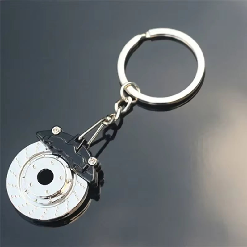 Cute Metal Auto Parts Disc Brake Keychain Hub Calipers Key Ring for Car Pendant Key Chain for Men Gift Trinkets S142