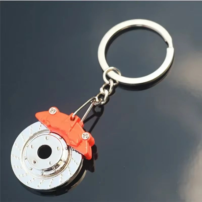 Cute Metal Auto Parts Disc Brake Keychain Hub Calipers Key Ring for Car Pendant Key Chain for Men Gift Trinkets S142