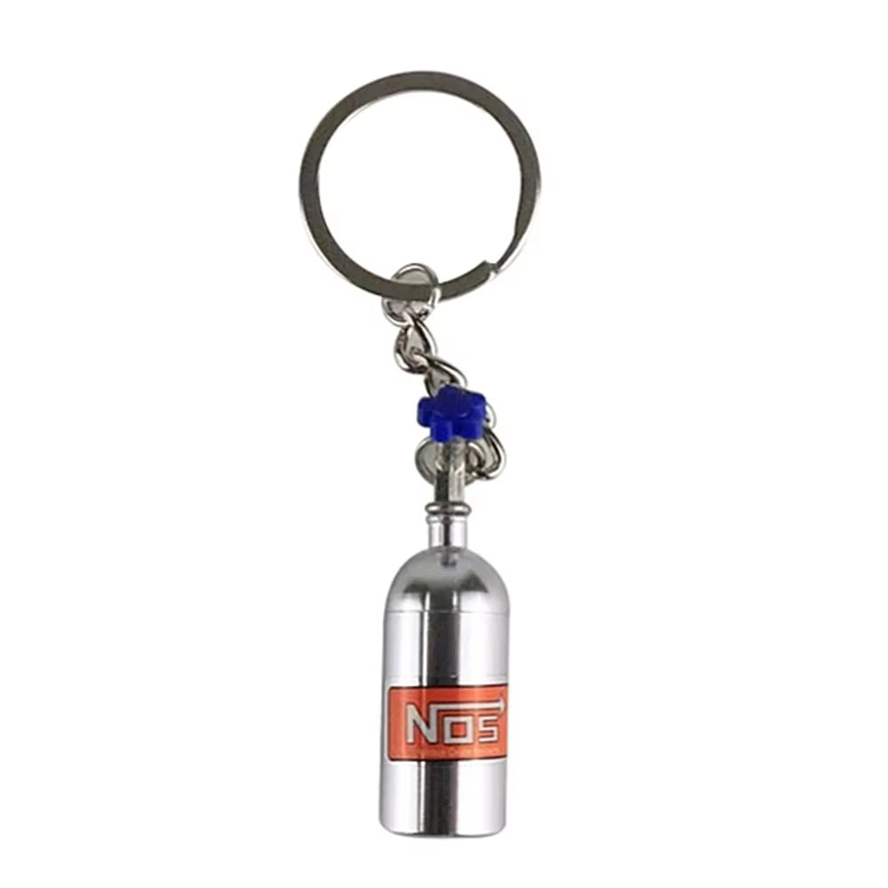 Hot Sale Creative Mini Nos Nitrogen Bottle Keychain 7 Colors Pill Box Storage Key Ring Car Handbag Phone Case Pendent Gifts