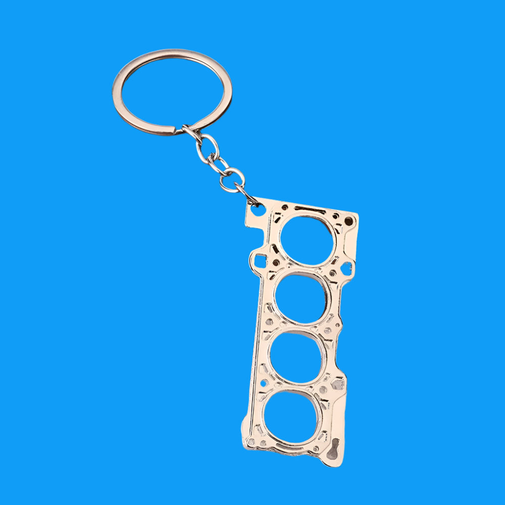 Creative Cylinder Engine Gasket Steering Wheel Keychain Piston Turbine Auto Parts Keyring for Car Bag Phone Pendant Accessories