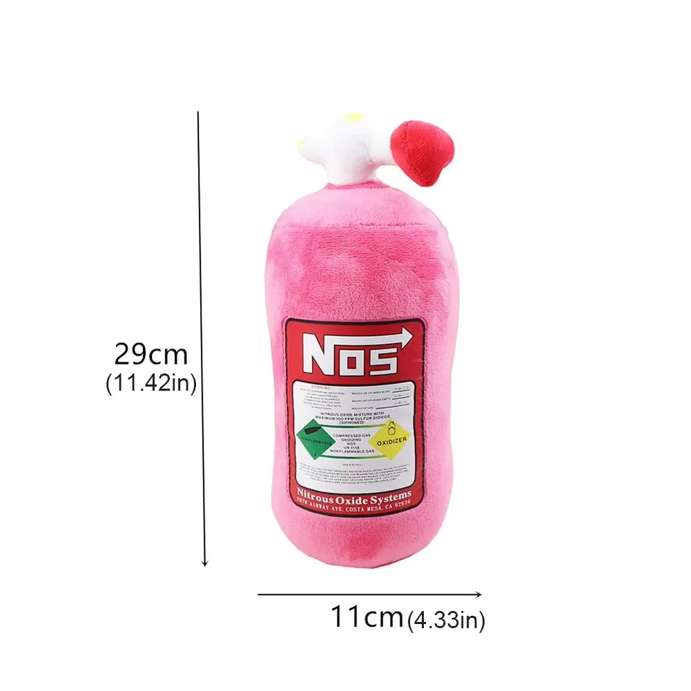 NOS Nitrous Oxide Bottle Plush Toys Pillow Stuffed Soft Turbo Cushion Gifts Car Decor Headrest Backrest Seat Neck