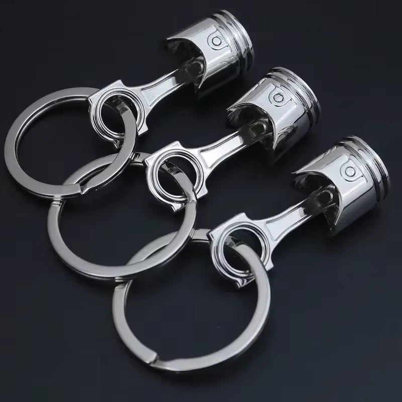 Zinc Alloy Engine Silvery Piston Key Ring Chain Keychain Key Fob Wholesale Silver Color Available European for Men Gift Trinkets