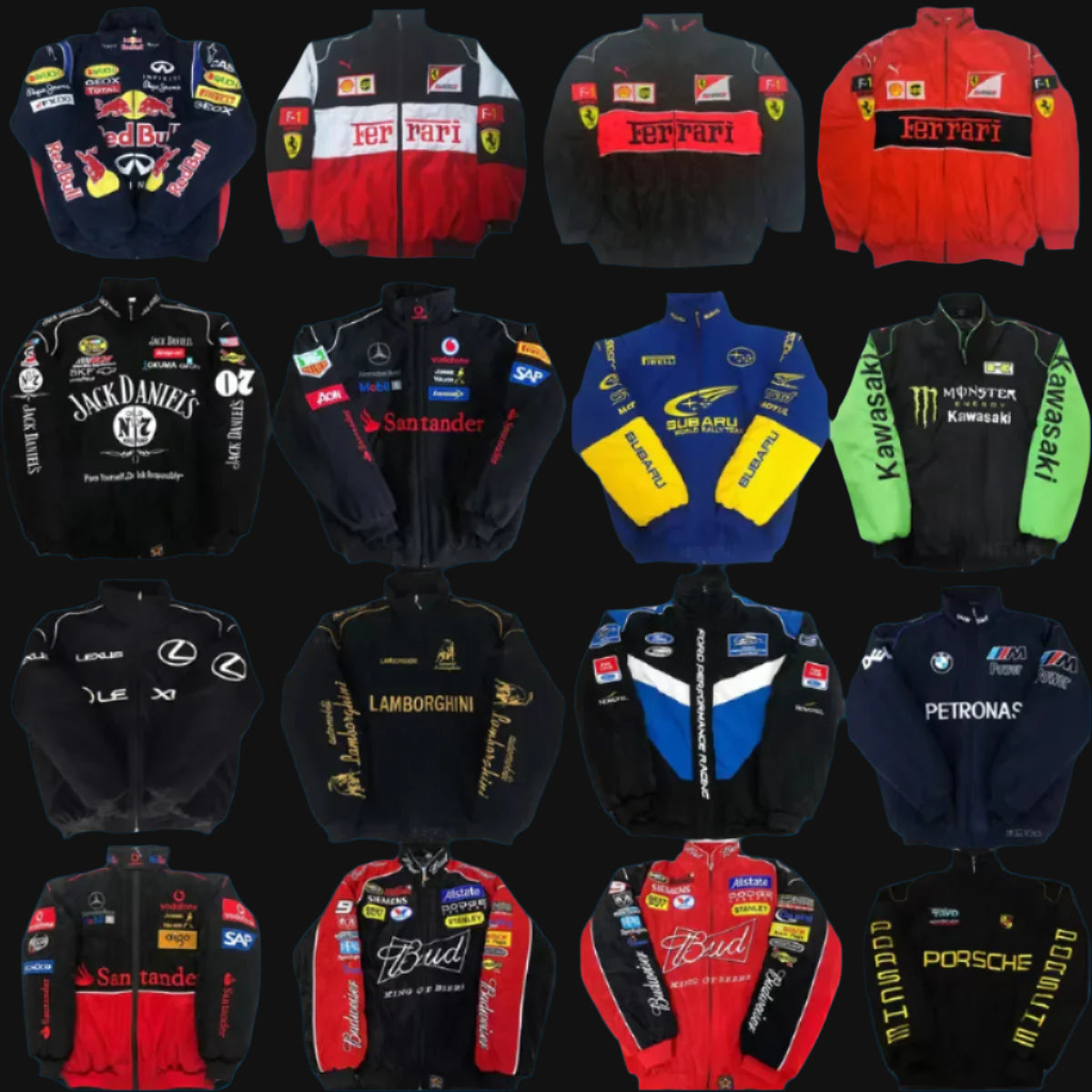 OEM High Quality Soft Casual Vintage Racing F1 Racer Jacket XL Wholesale Custom Quilted Bomber Breathable Retro Style for Unisex