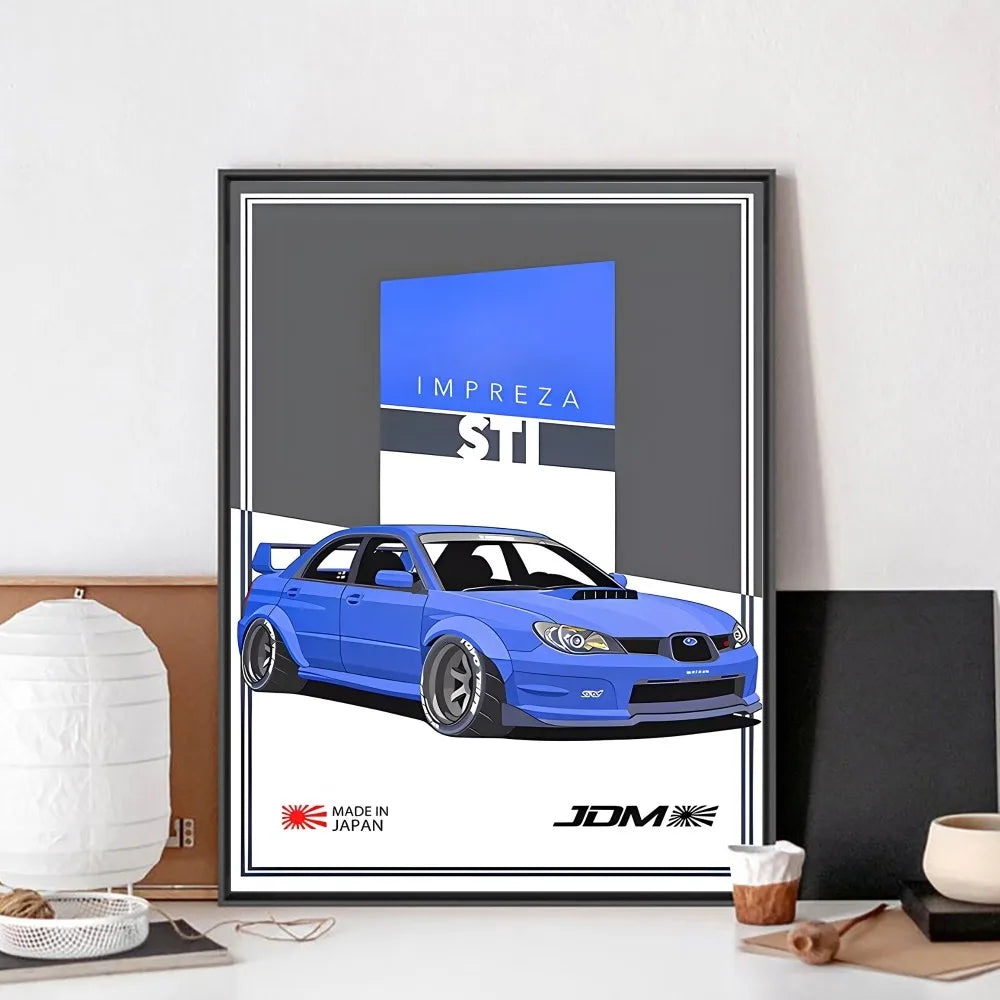 Fast and Furious Sport Cars GTR Racing Car Poster Kraft Club Bar Paper Vintage Poster Wall Art Painting Bedroom Study Stickers