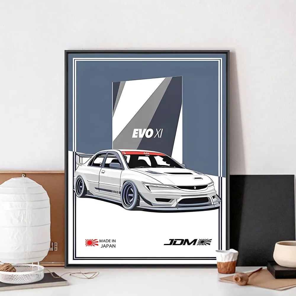 Fast and Furious Sport Cars GTR Racing Car Poster Kraft Club Bar Paper Vintage Poster Wall Art Painting Bedroom Study Stickers