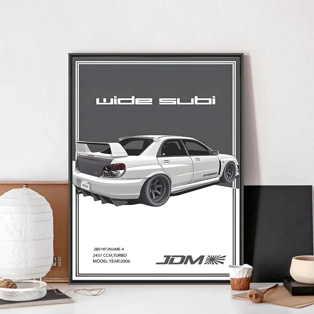 Fast and Furious Sport Cars GTR Racing Car Poster Kraft Club Bar Paper Vintage Poster Wall Art Painting Bedroom Study Stickers