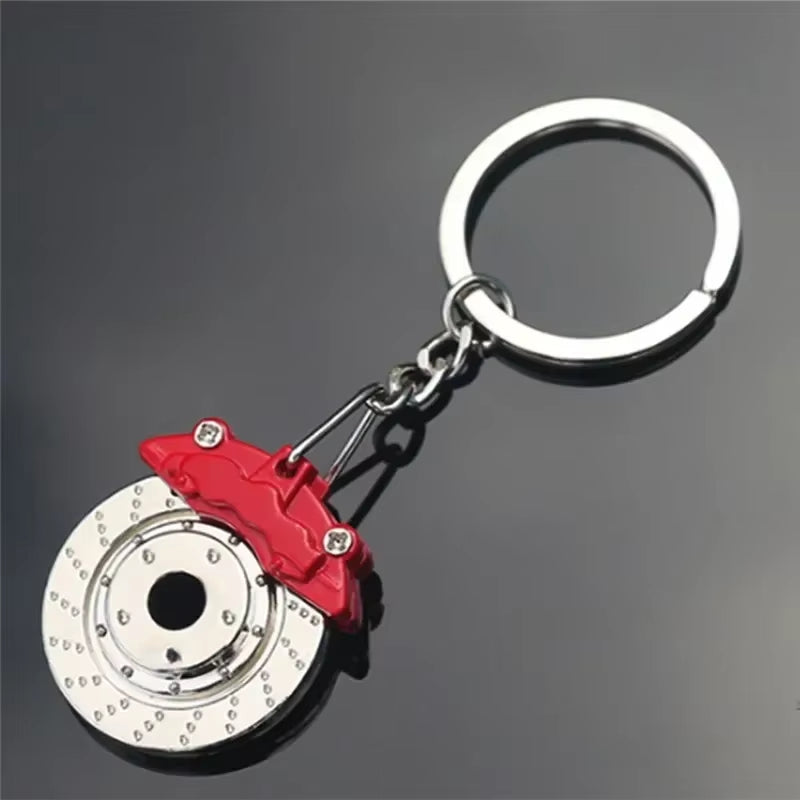 Cute Metal Auto Parts Disc Brake Keychain Hub Calipers Key Ring for Car Pendant Key Chain for Men Gift Trinkets S142