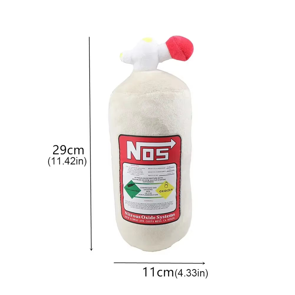 NOS Nitrous Oxide Bottle Plush Toys Pillow Stuffed Soft Turbo Cushion Gifts Car Decor Headrest Backrest Seat Neck