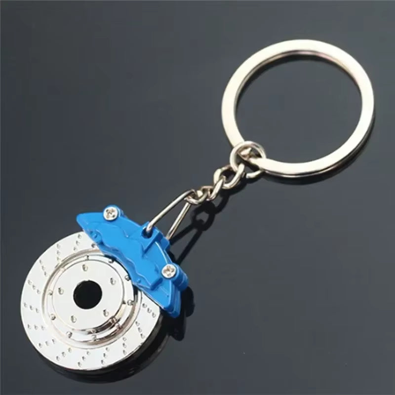 Cute Metal Auto Parts Disc Brake Keychain Hub Calipers Key Ring for Car Pendant Key Chain for Men Gift Trinkets S142