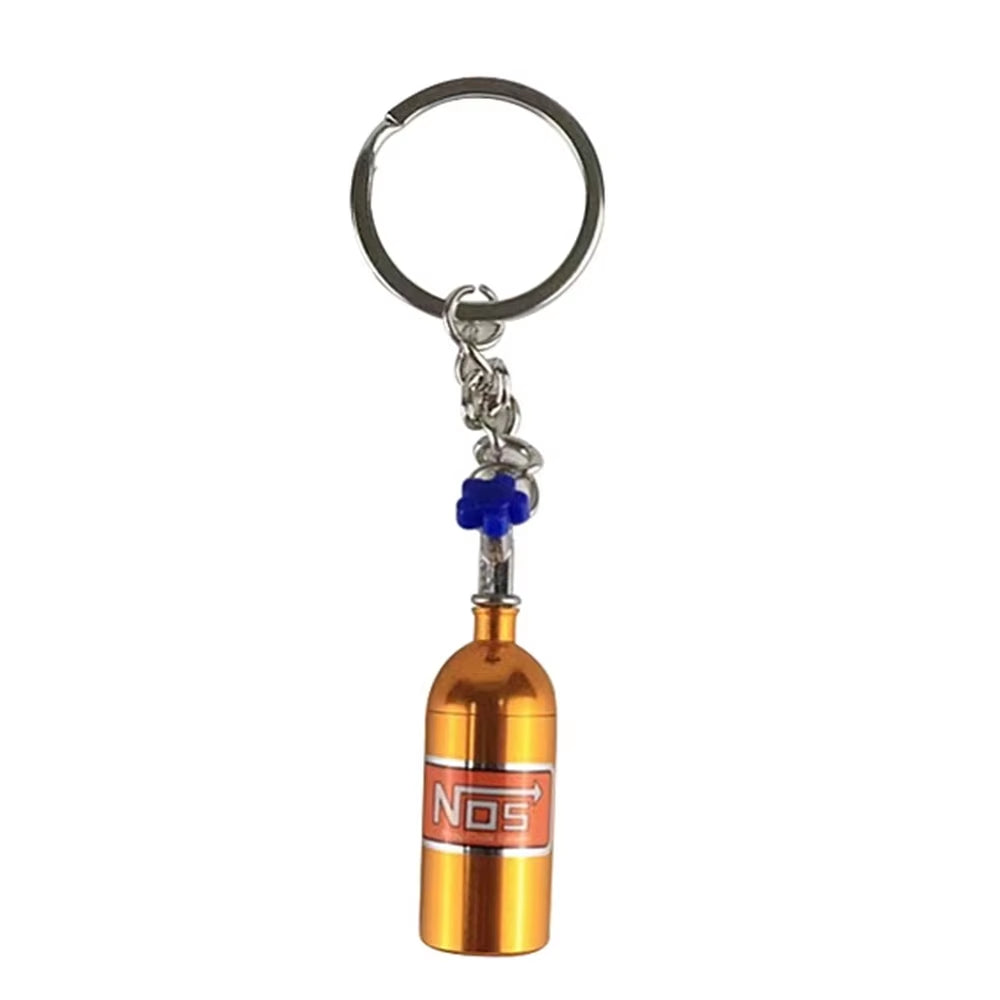 Hot Sale Creative Mini Nos Nitrogen Bottle Keychain 7 Colors Pill Box Storage Key Ring Car Handbag Phone Case Pendent Gifts