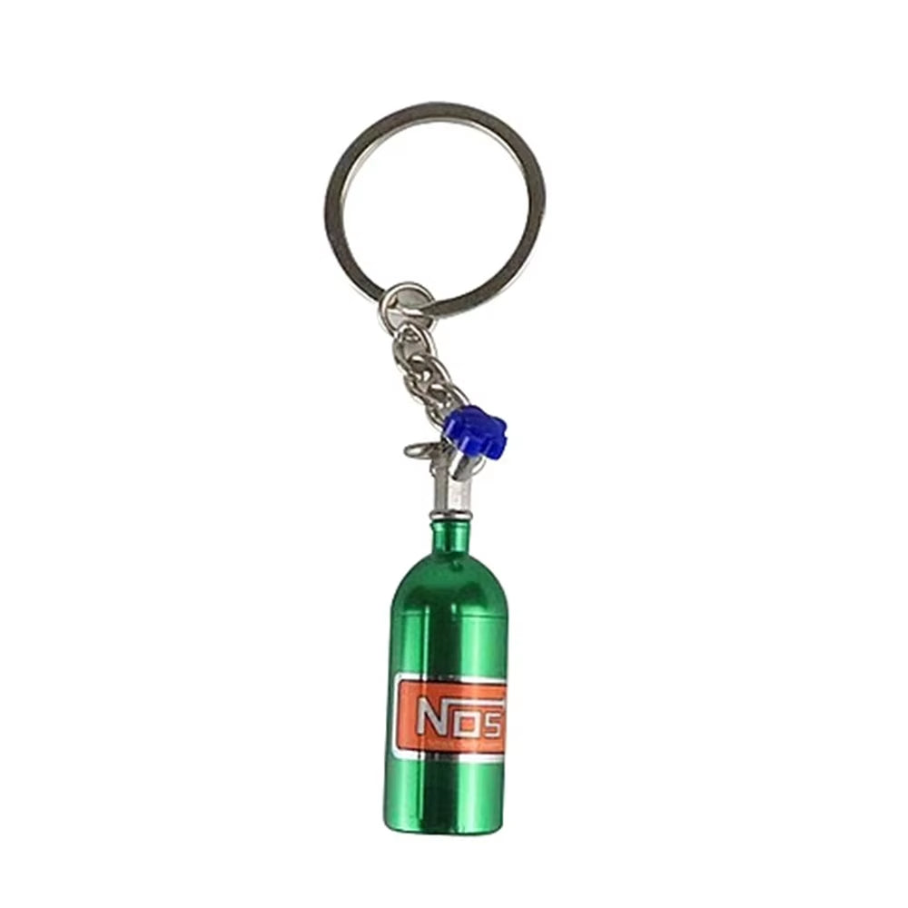 Hot Sale Creative Mini Nos Nitrogen Bottle Keychain 7 Colors Pill Box Storage Key Ring Car Handbag Phone Case Pendent Gifts