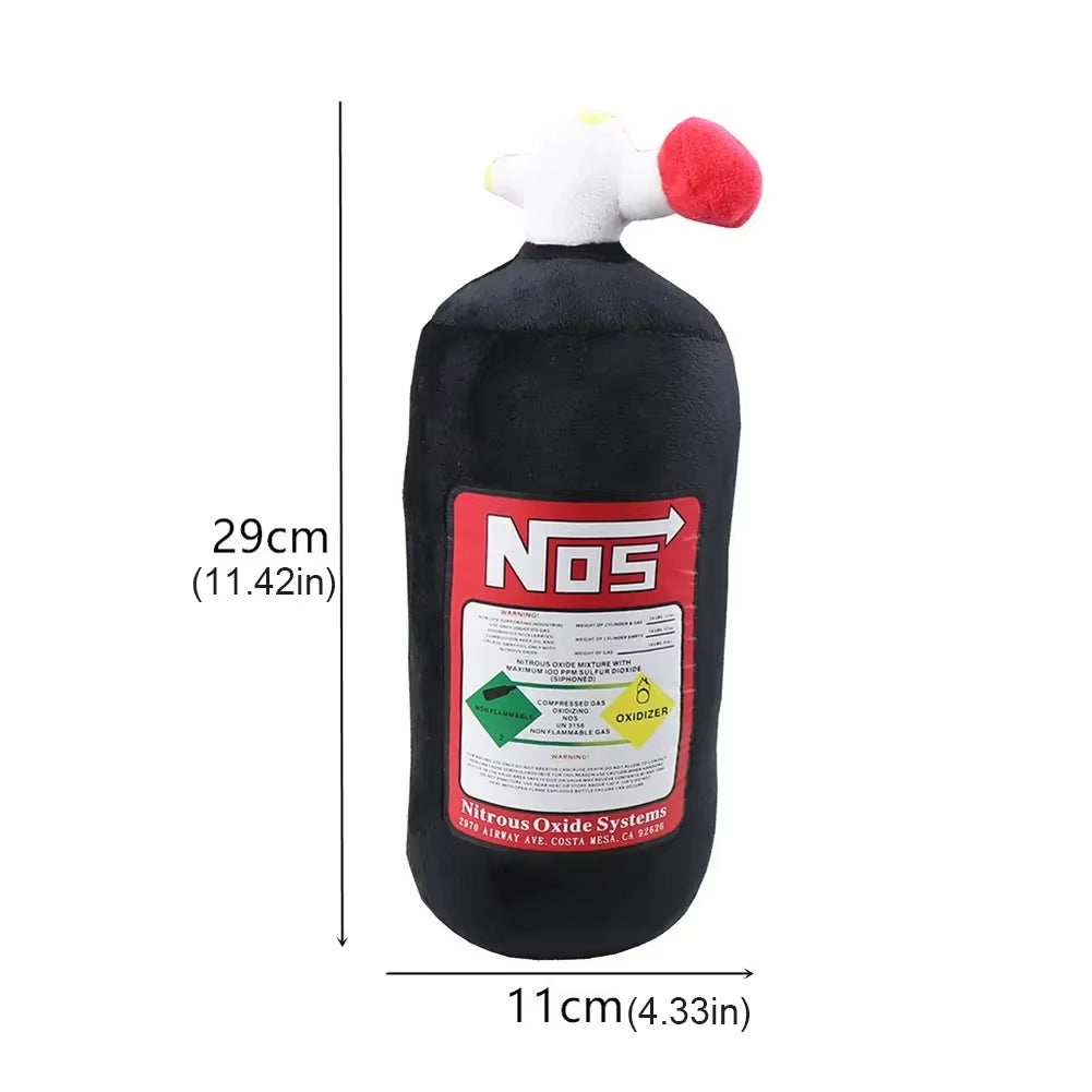 NOS Nitrous Oxide Bottle Plush Toys Pillow Stuffed Soft Turbo Cushion Gifts Car Decor Headrest Backrest Seat Neck